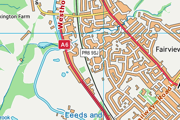 PR6 9SJ map - OS VectorMap District (Ordnance Survey)