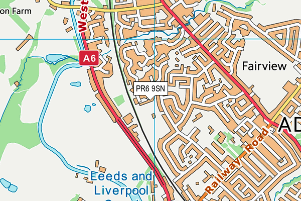 PR6 9SN map - OS VectorMap District (Ordnance Survey)