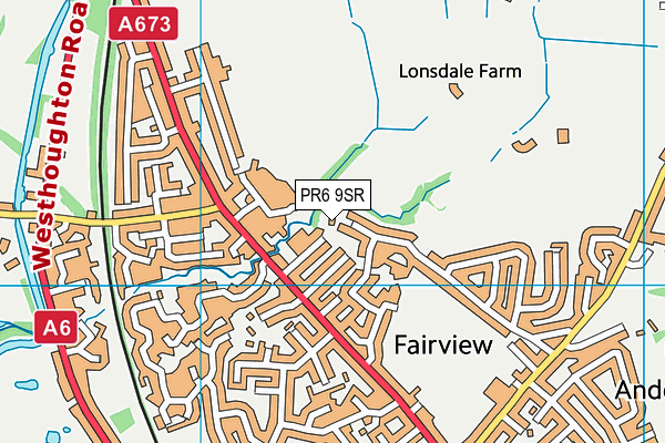 PR6 9SR map - OS VectorMap District (Ordnance Survey)