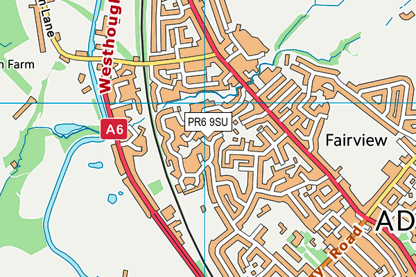 PR6 9SU map - OS VectorMap District (Ordnance Survey)