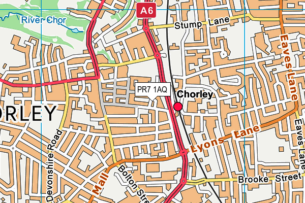 PR7 1AQ map - OS VectorMap District (Ordnance Survey)