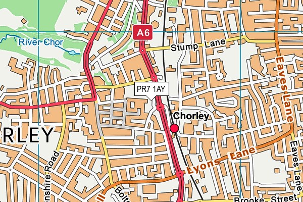 PR7 1AY map - OS VectorMap District (Ordnance Survey)