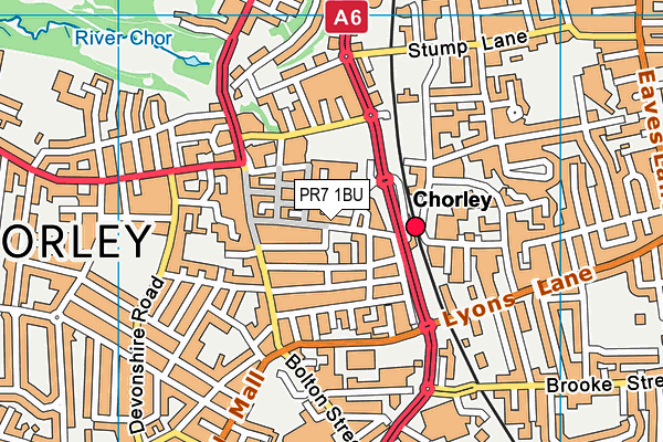 PR7 1BU map - OS VectorMap District (Ordnance Survey)