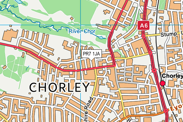 PR7 1JA map - OS VectorMap District (Ordnance Survey)