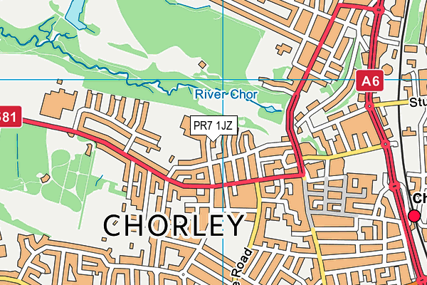 Astley Park map (PR7 1JZ) - OS VectorMap District (Ordnance Survey)
