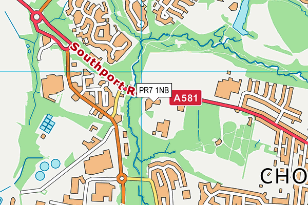 Lancashire College of Adult Education map (PR7 1NB) - OS VectorMap District (Ordnance Survey)