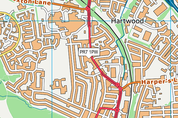 PR7 1PW map - OS VectorMap District (Ordnance Survey)