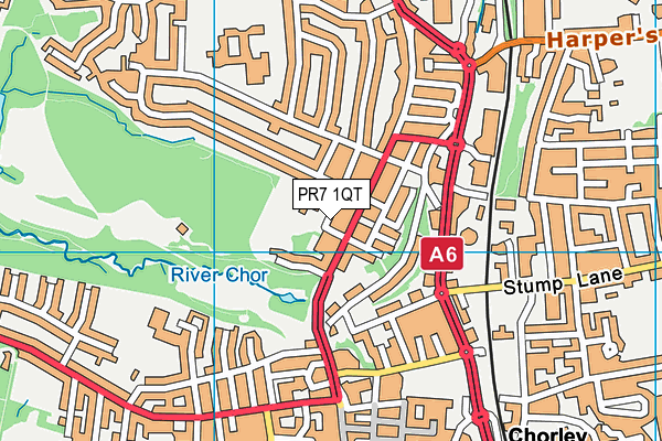 PR7 1QT map - OS VectorMap District (Ordnance Survey)