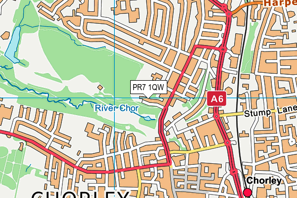 PR7 1QW map - OS VectorMap District (Ordnance Survey)