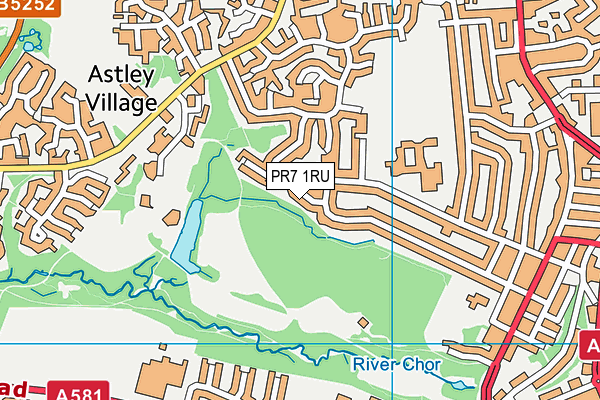 PR7 1RU map - OS VectorMap District (Ordnance Survey)
