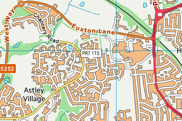 PR7 1TS map - OS VectorMap District (Ordnance Survey)