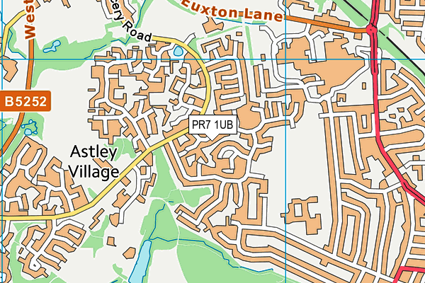 PR7 1UB map - OS VectorMap District (Ordnance Survey)