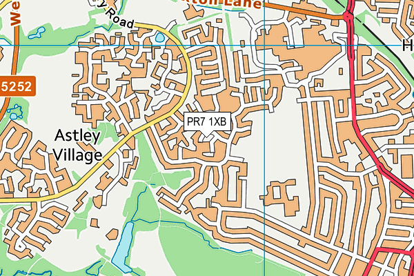 PR7 1XB map - OS VectorMap District (Ordnance Survey)