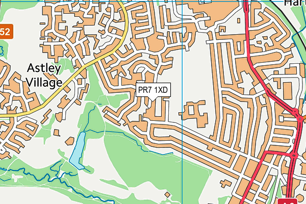 PR7 1XD map - OS VectorMap District (Ordnance Survey)