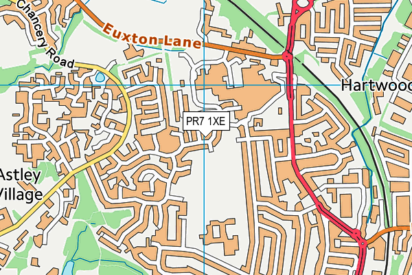 PR7 1XE map - OS VectorMap District (Ordnance Survey)
