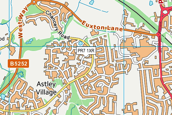 PR7 1XR map - OS VectorMap District (Ordnance Survey)