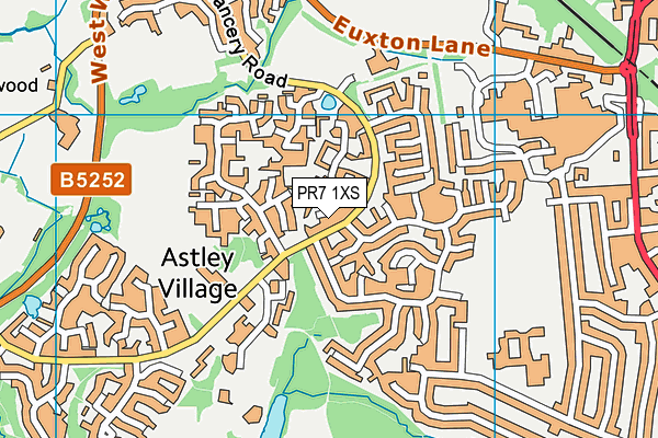 PR7 1XS map - OS VectorMap District (Ordnance Survey)