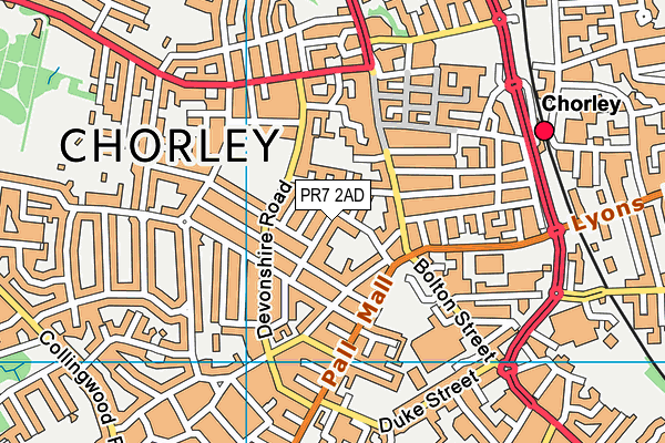 PR7 2AD map - OS VectorMap District (Ordnance Survey)