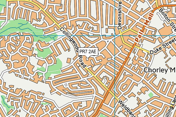 PR7 2AE map - OS VectorMap District (Ordnance Survey)