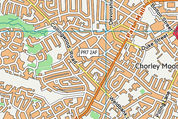 PR7 2AF map - OS VectorMap District (Ordnance Survey)