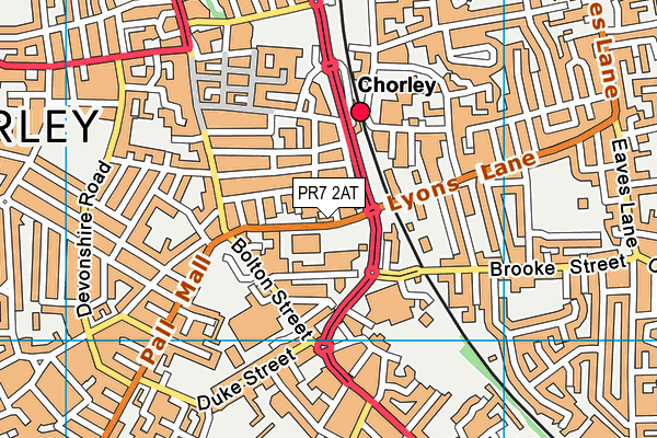 PR7 2AT map - OS VectorMap District (Ordnance Survey)