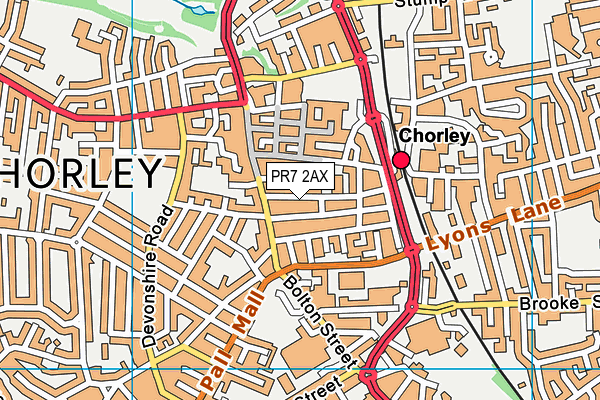 PR7 2AX map - OS VectorMap District (Ordnance Survey)