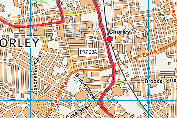 PR7 2BA map - OS VectorMap District (Ordnance Survey)