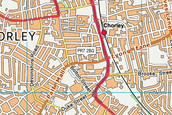 PR7 2BQ map - OS VectorMap District (Ordnance Survey)