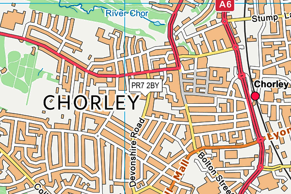 PR7 2BY map - OS VectorMap District (Ordnance Survey)