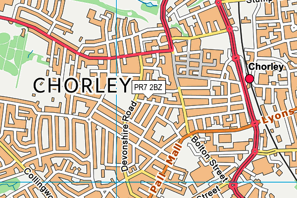 PR7 2BZ map - OS VectorMap District (Ordnance Survey)