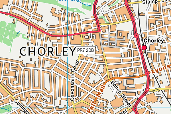 PR7 2DB map - OS VectorMap District (Ordnance Survey)