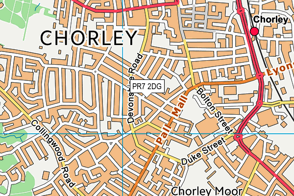 PR7 2DG map - OS VectorMap District (Ordnance Survey)