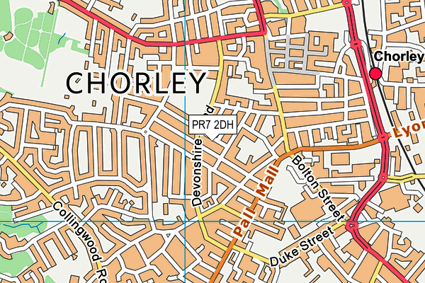 PR7 2DH map - OS VectorMap District (Ordnance Survey)