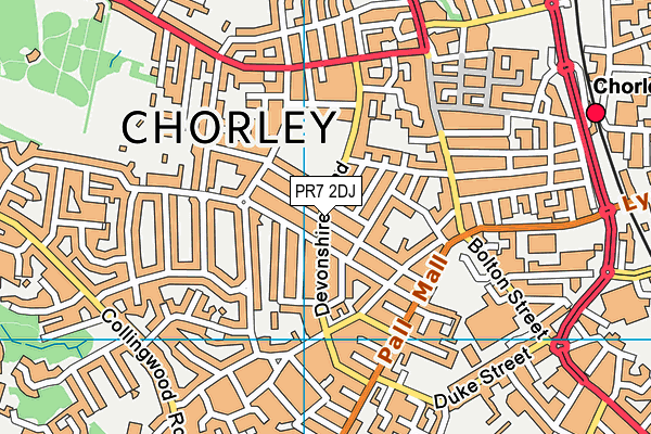 PR7 2DJ map - OS VectorMap District (Ordnance Survey)