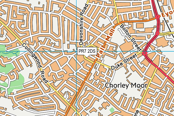 PR7 2DS map - OS VectorMap District (Ordnance Survey)