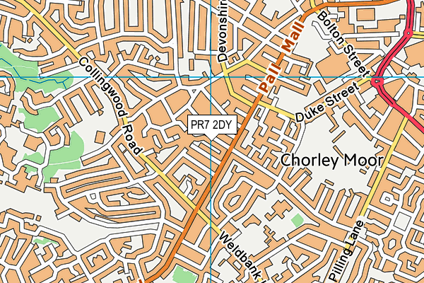 PR7 2DY map - OS VectorMap District (Ordnance Survey)