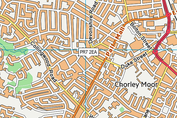 PR7 2EA map - OS VectorMap District (Ordnance Survey)