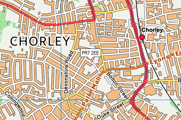 PR7 2EE map - OS VectorMap District (Ordnance Survey)