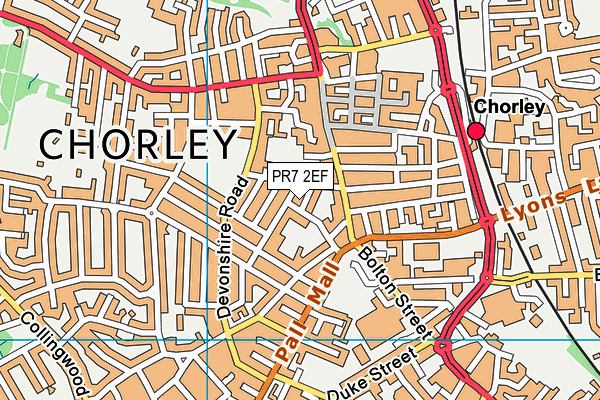 PR7 2EF map - OS VectorMap District (Ordnance Survey)