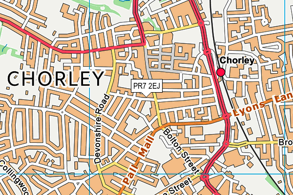 PR7 2EJ map - OS VectorMap District (Ordnance Survey)