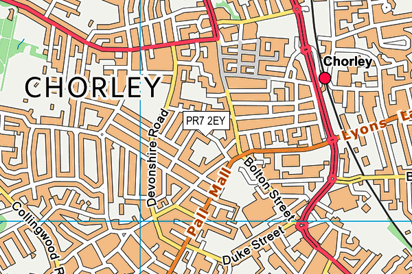 PR7 2EY map - OS VectorMap District (Ordnance Survey)