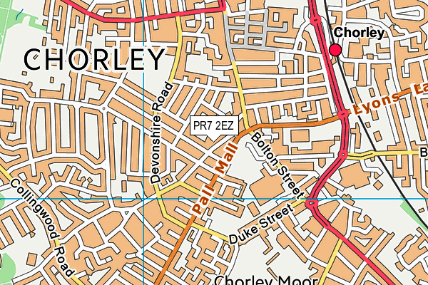 PR7 2EZ map - OS VectorMap District (Ordnance Survey)