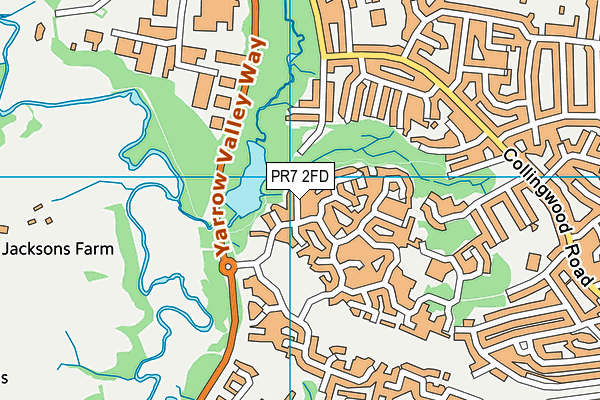 PR7 2FD map - OS VectorMap District (Ordnance Survey)
