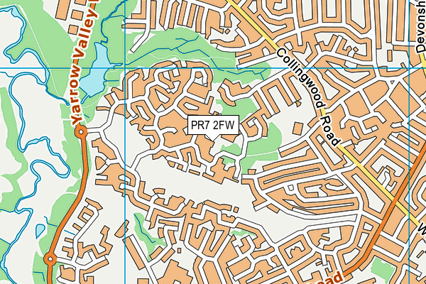 PR7 2FW map - OS VectorMap District (Ordnance Survey)