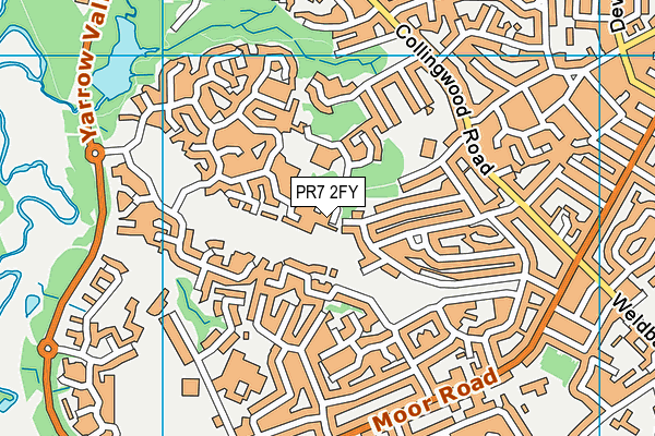 PR7 2FY map - OS VectorMap District (Ordnance Survey)
