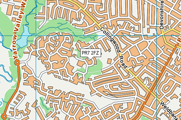 PR7 2FZ map - OS VectorMap District (Ordnance Survey)