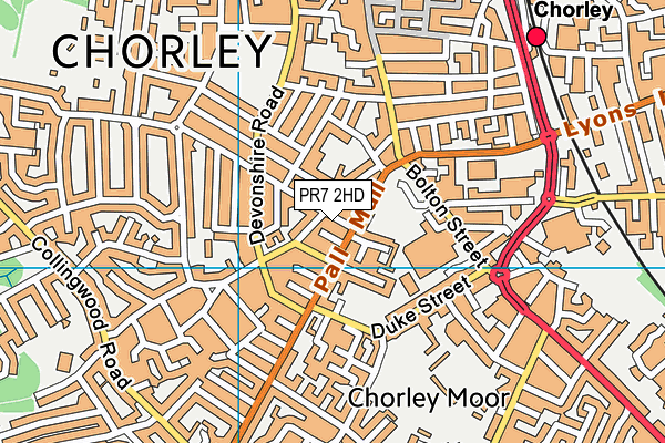 PR7 2HD map - OS VectorMap District (Ordnance Survey)