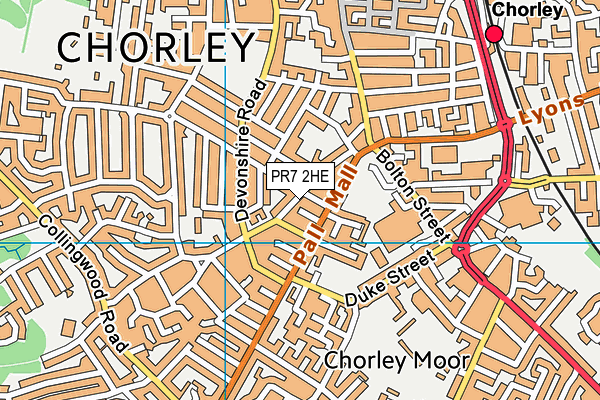 PR7 2HE map - OS VectorMap District (Ordnance Survey)