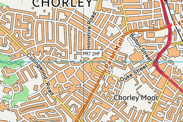 PR7 2HF map - OS VectorMap District (Ordnance Survey)