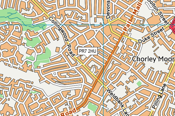 PR7 2HU map - OS VectorMap District (Ordnance Survey)